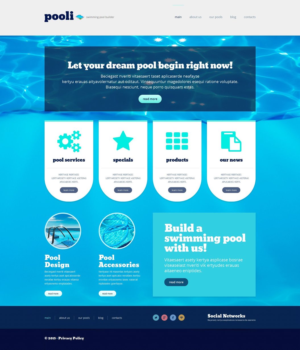 Swimming Pool Website Template Weblium AI Website Builder