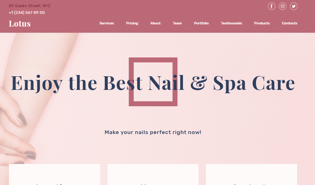 Nail Salon Website Templates Weblium