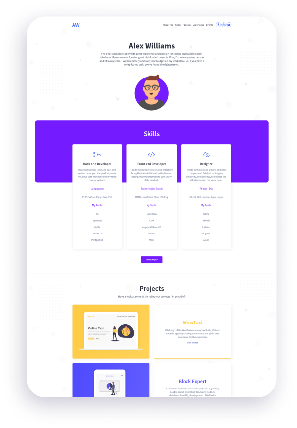 Resume Website | Create Resume Website for Free on Weblium