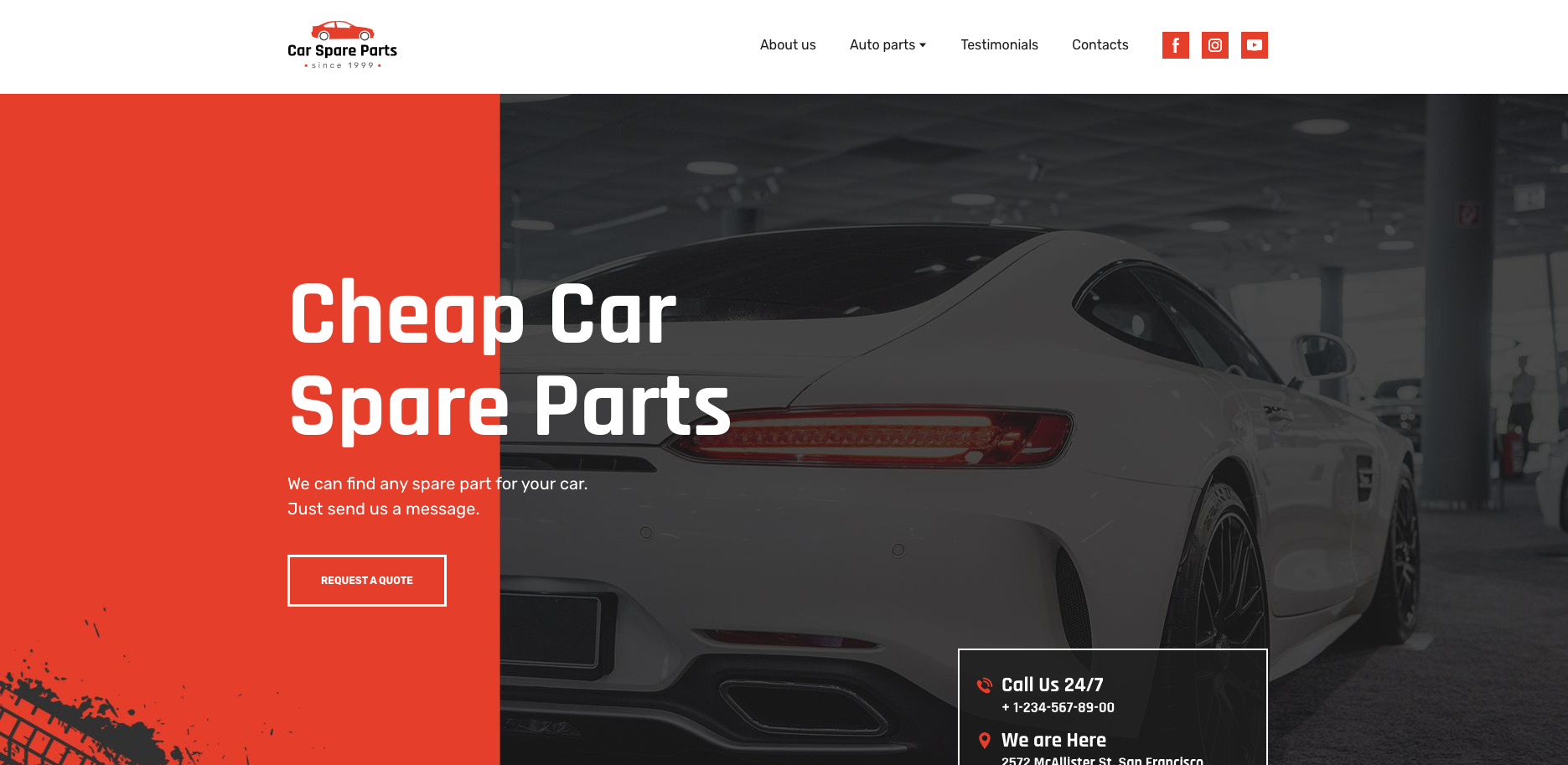Car Parts Seller site Template Demo