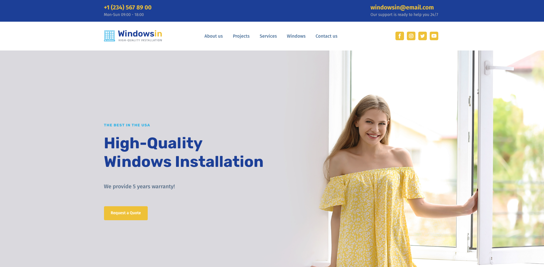 Windows Installation Website Template Demo