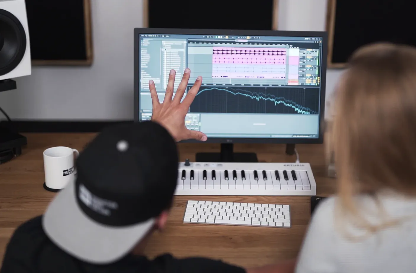 Hands-on mixing and mastering in a music studio