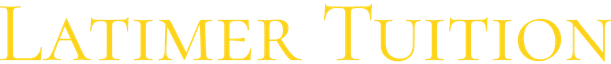 Latimer Tuition logo (title only, no logo or slogan) saying "Latimer Tuition" in yellow text.