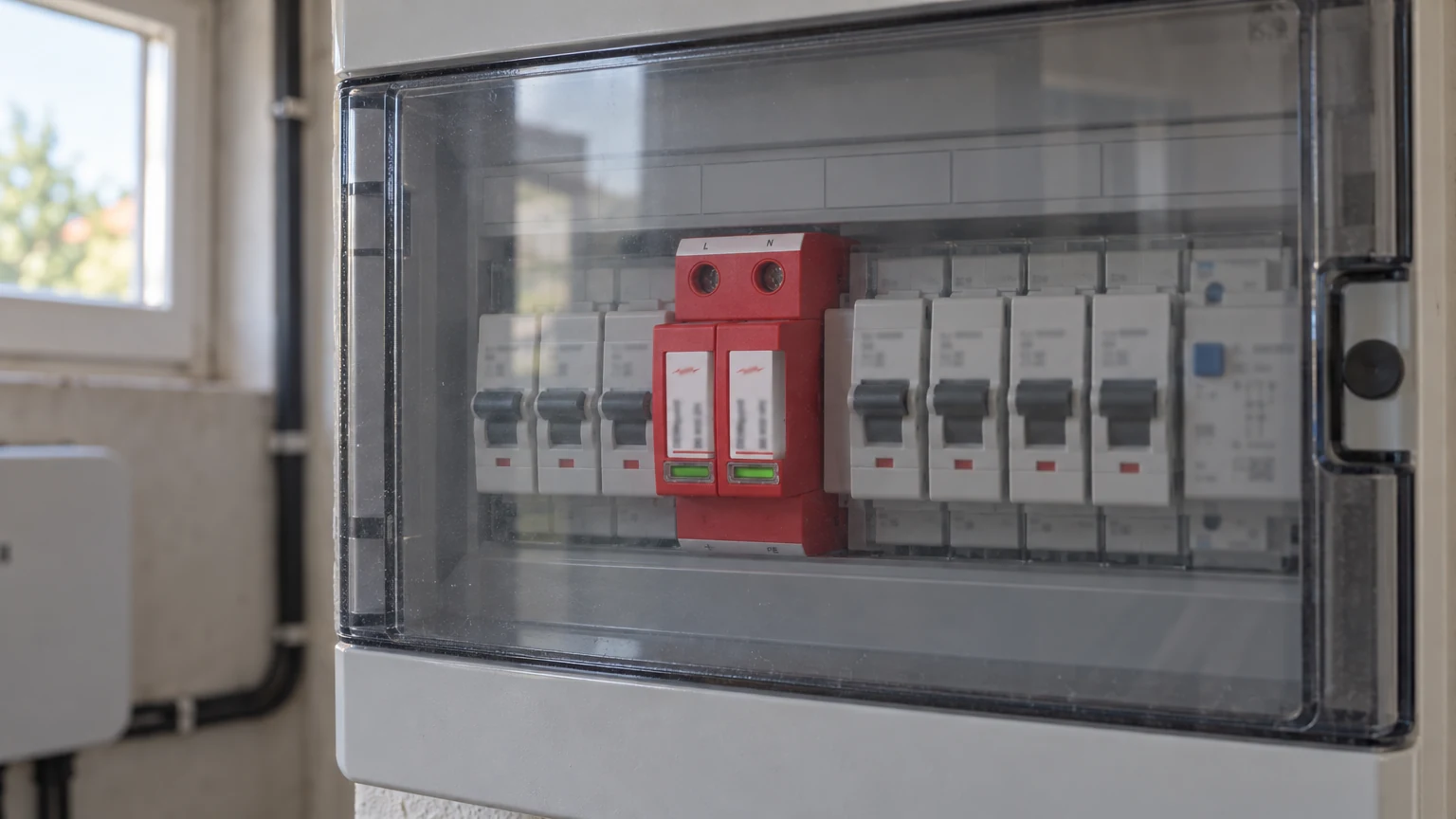 Перевірка зелених індикаторів УЗІП DEHNguard у щитку після грози