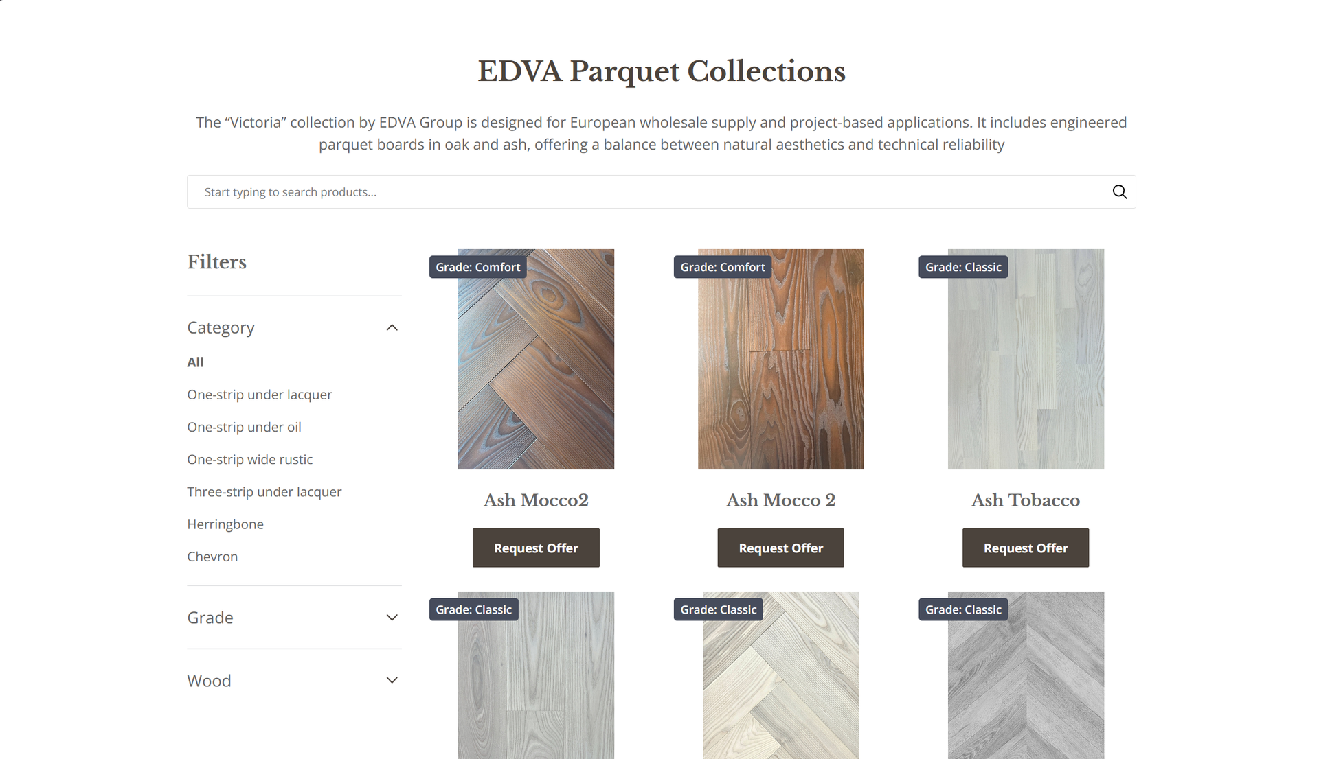 Wholesale Oak & Ash 3-Layer Parquet Catalog | EDVA Europe