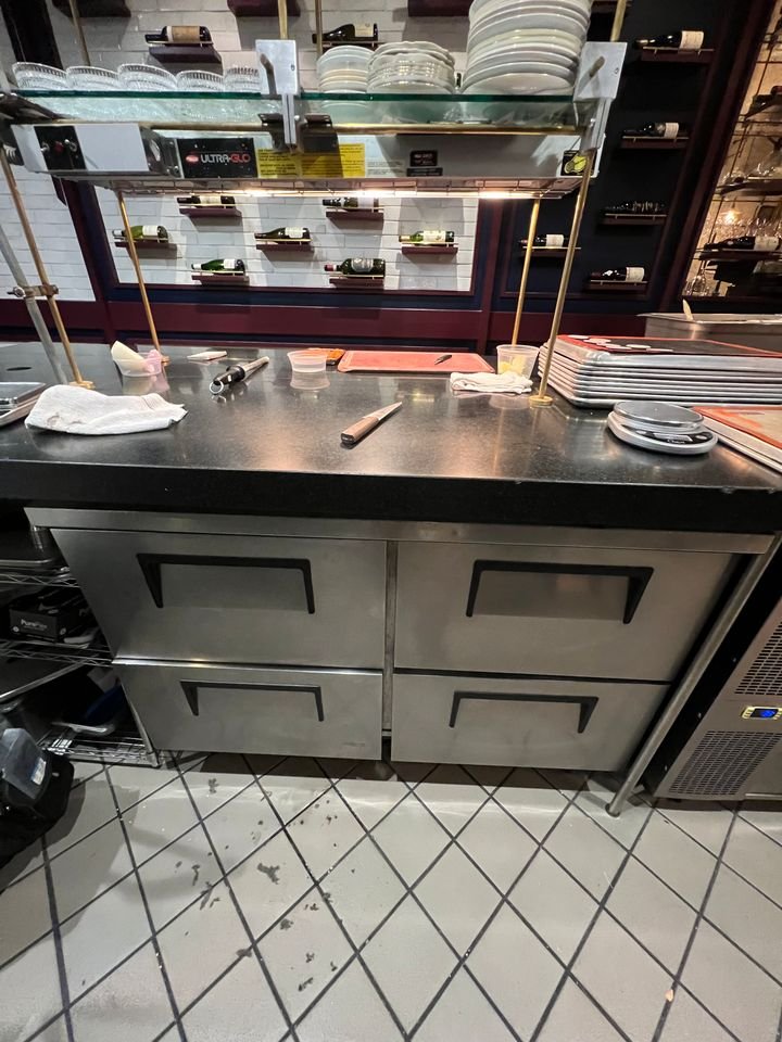 Undercounter refrigerator under service