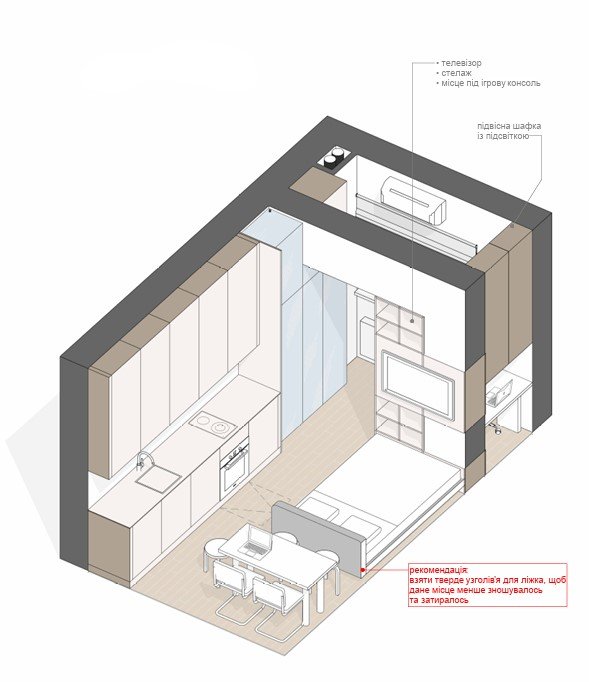Дизайн компактної квартири Smart Apartment 20 у Харкові