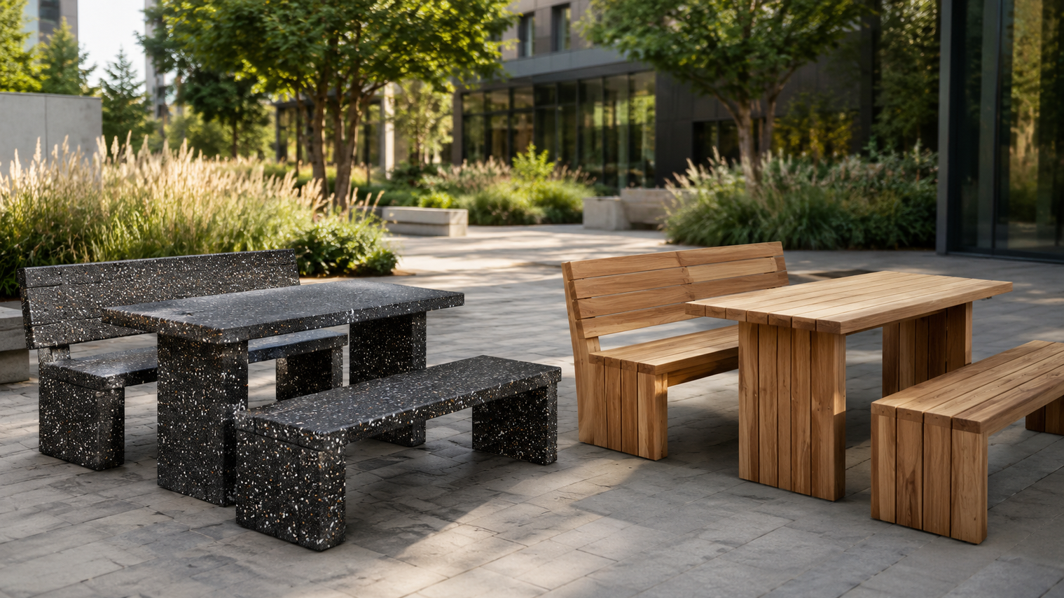 Plastique recyclé ou bois pour le mobilier d’extérieur