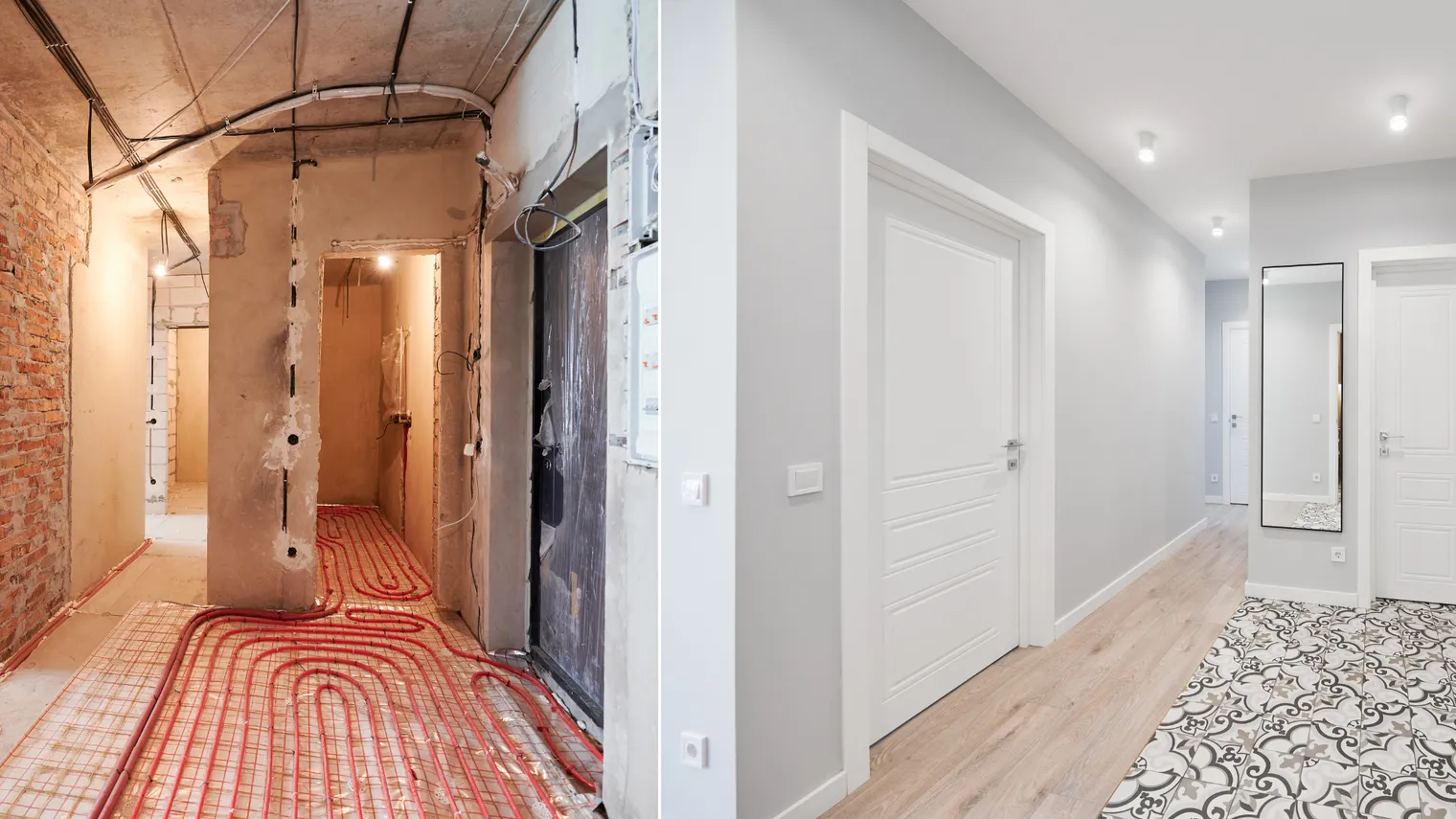 Complete entryway renovation before and after — licensed NYC general contractor Monarch Contracting Group serving Queens and all five boroughs