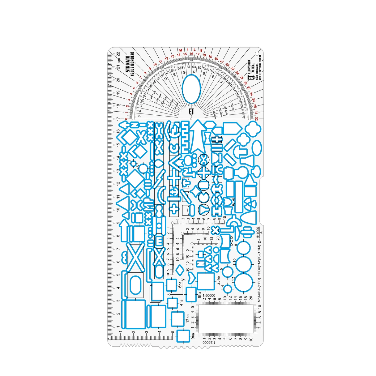 ECOPYBOOK TACTICAL | SMALL TACTICAL RULER NATO (blue border) (232x120 mm)