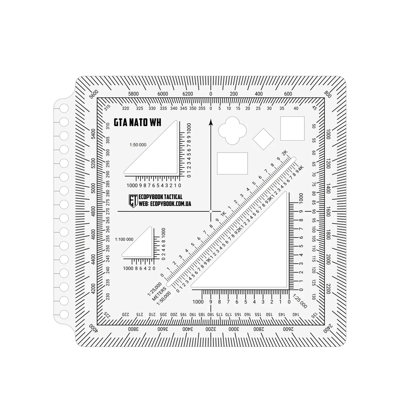 ECOPYBOOK TACTICAL | RULER GTA NATO WITH HOLES (135x125 mm)