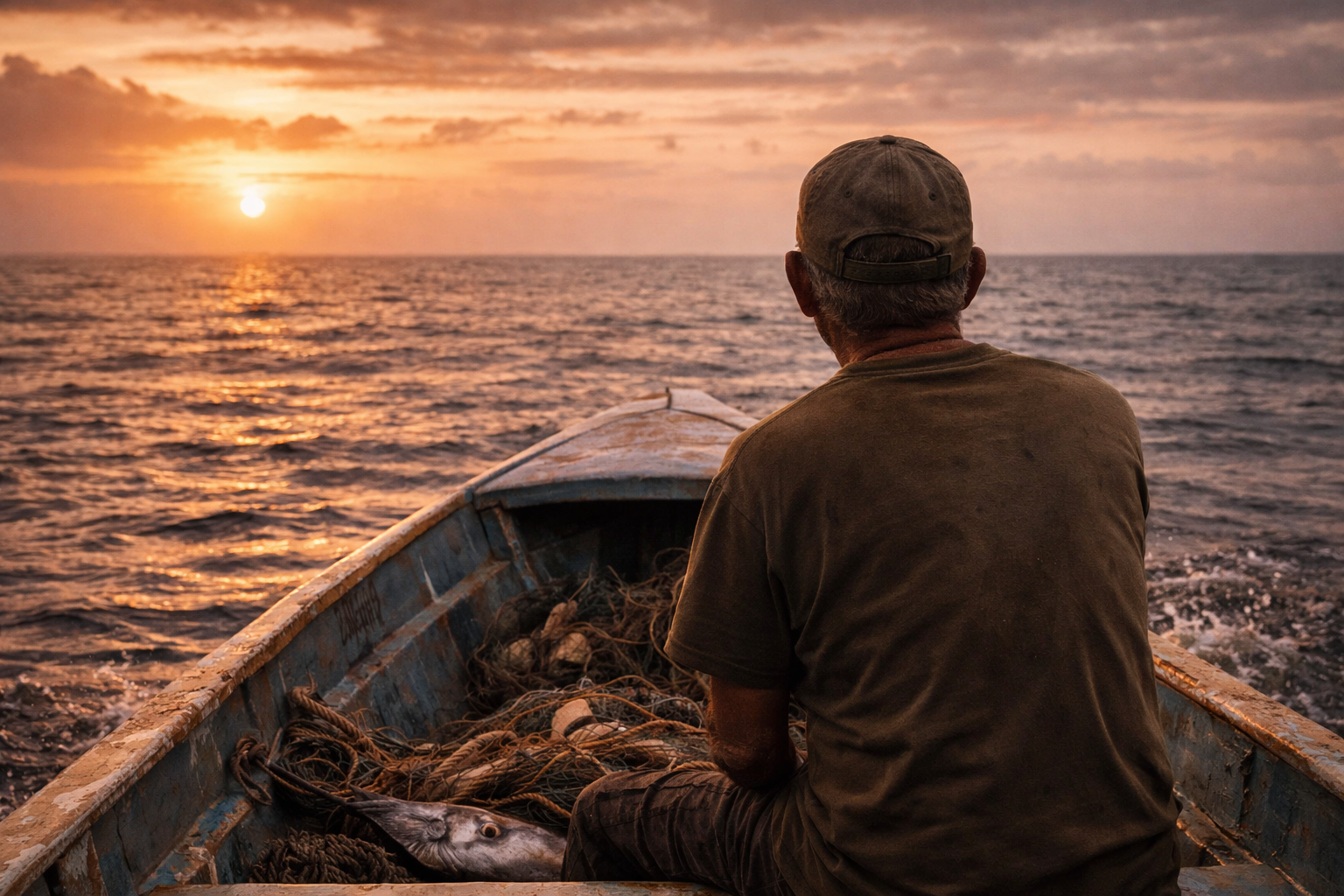 Pêcheur regardant l’horizon
