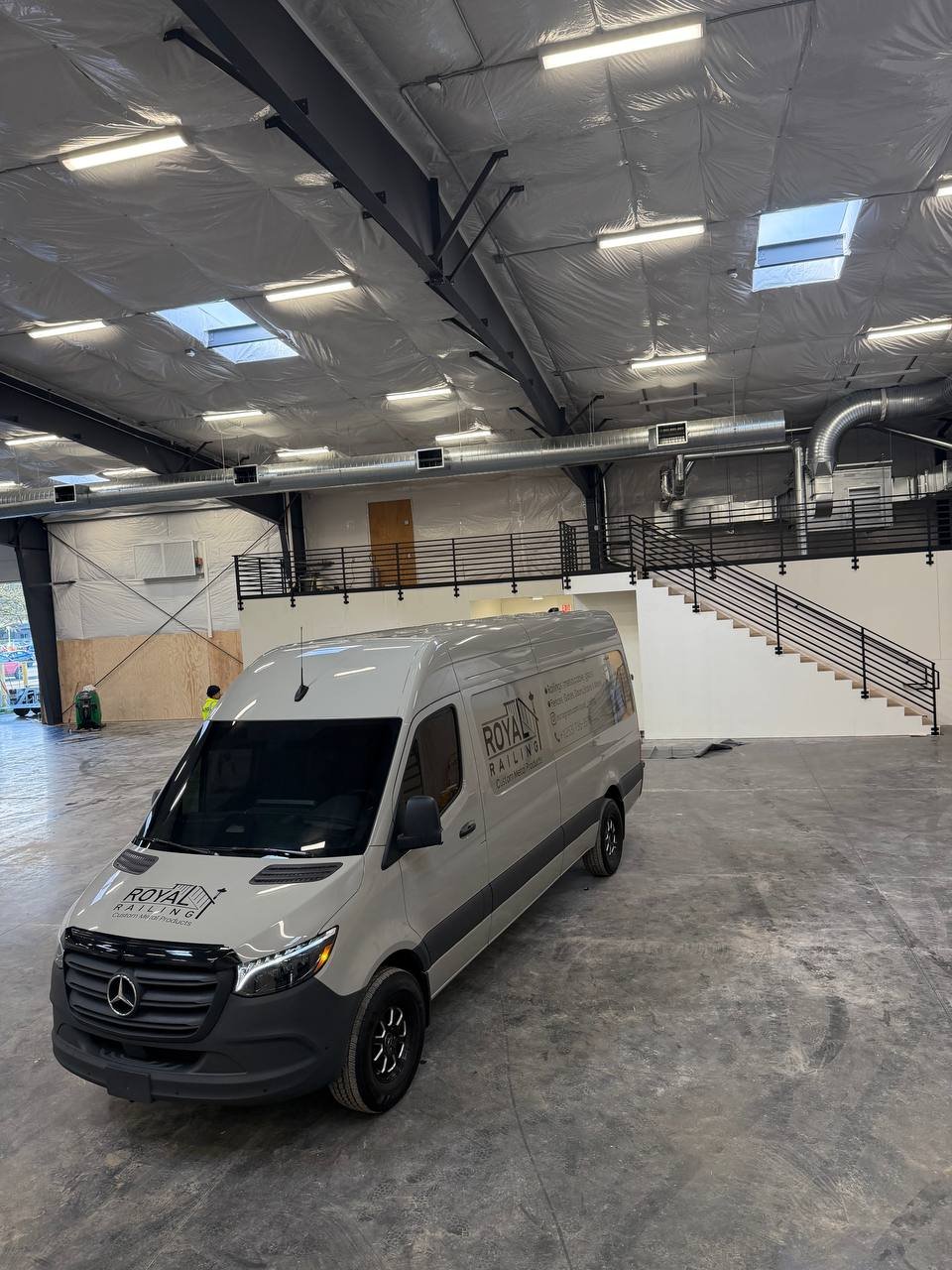 Completed commercial railing installation