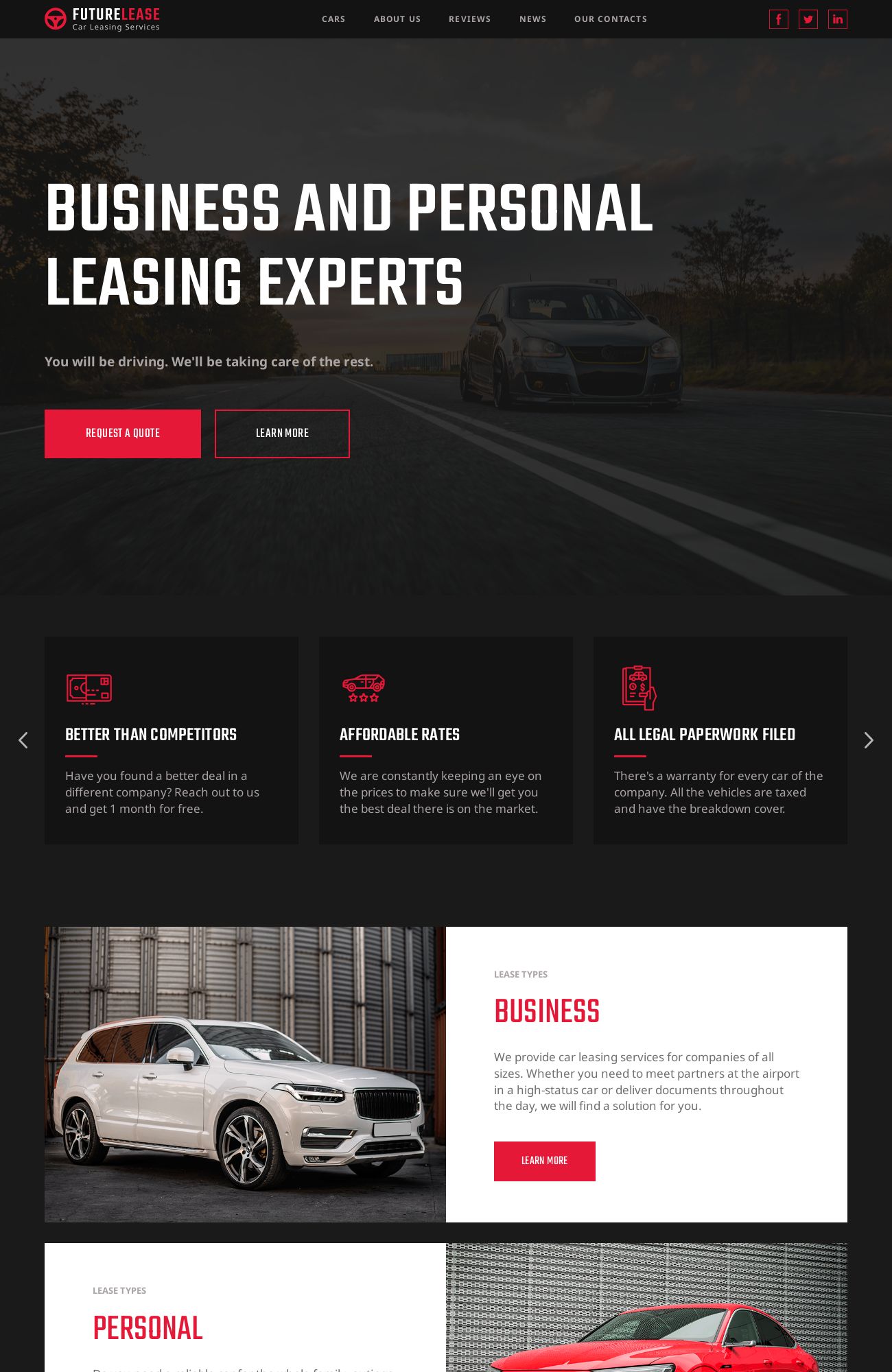 Car leasing Company template