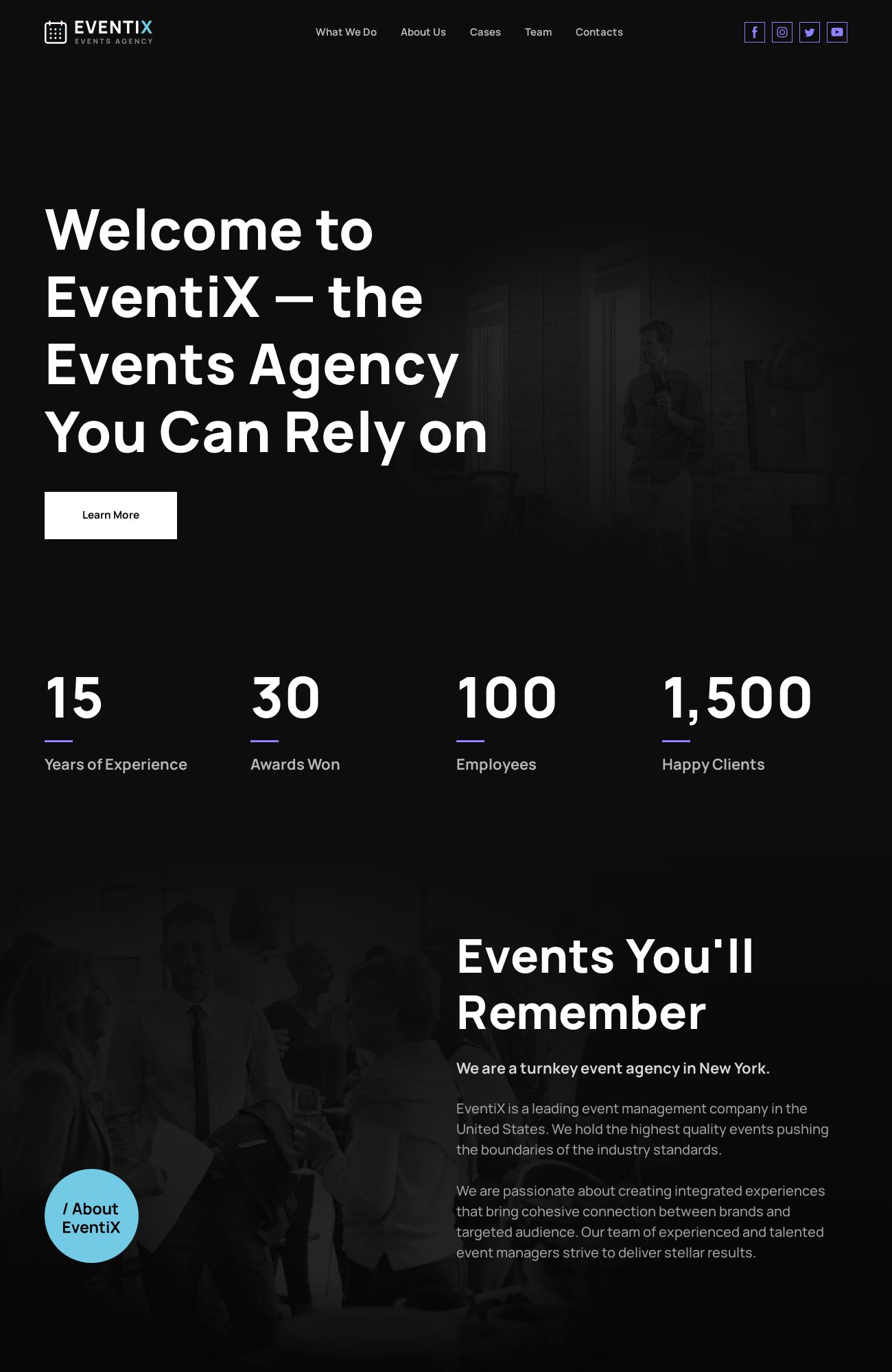 Events Agency template