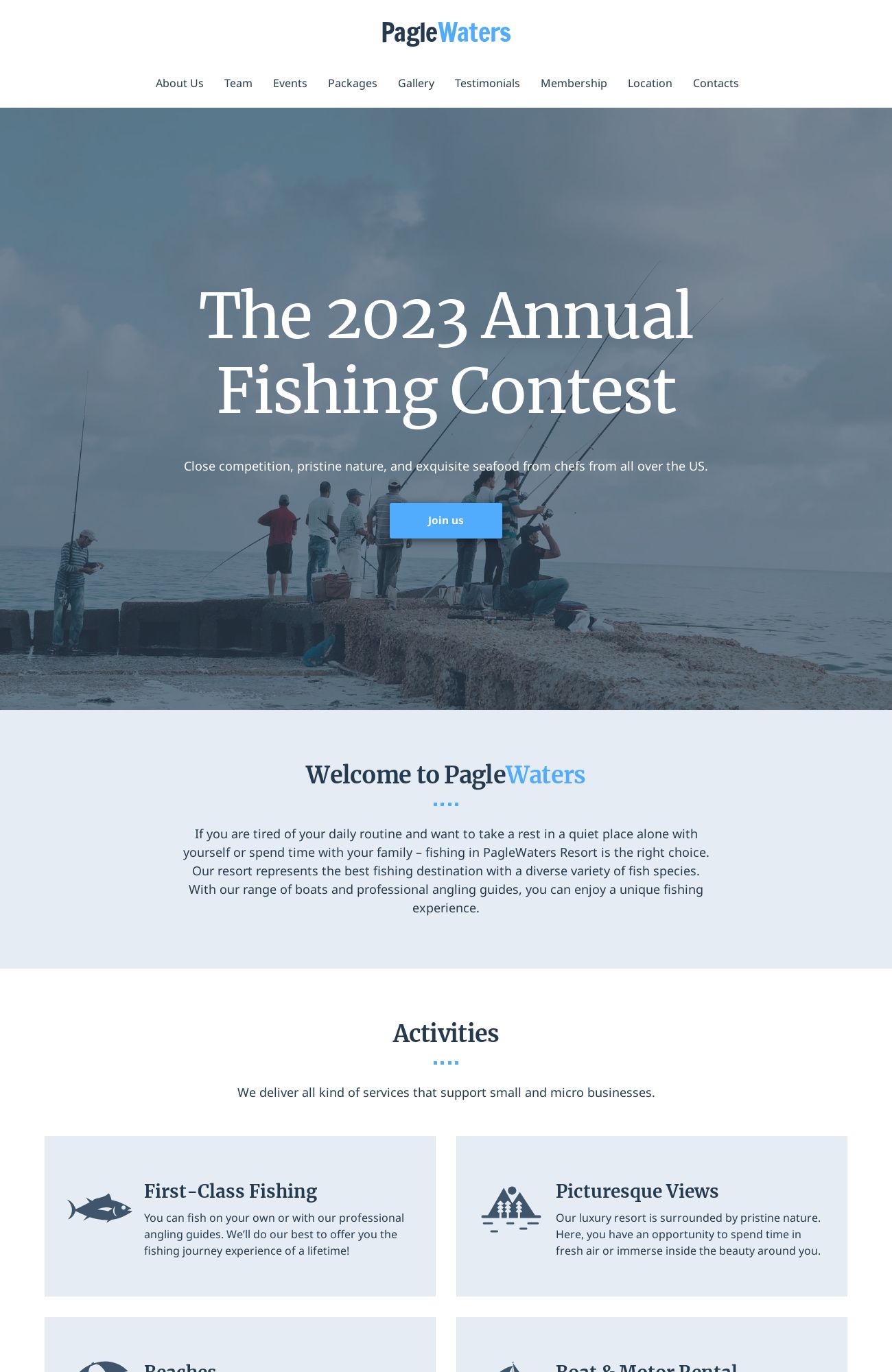 Fishing club template