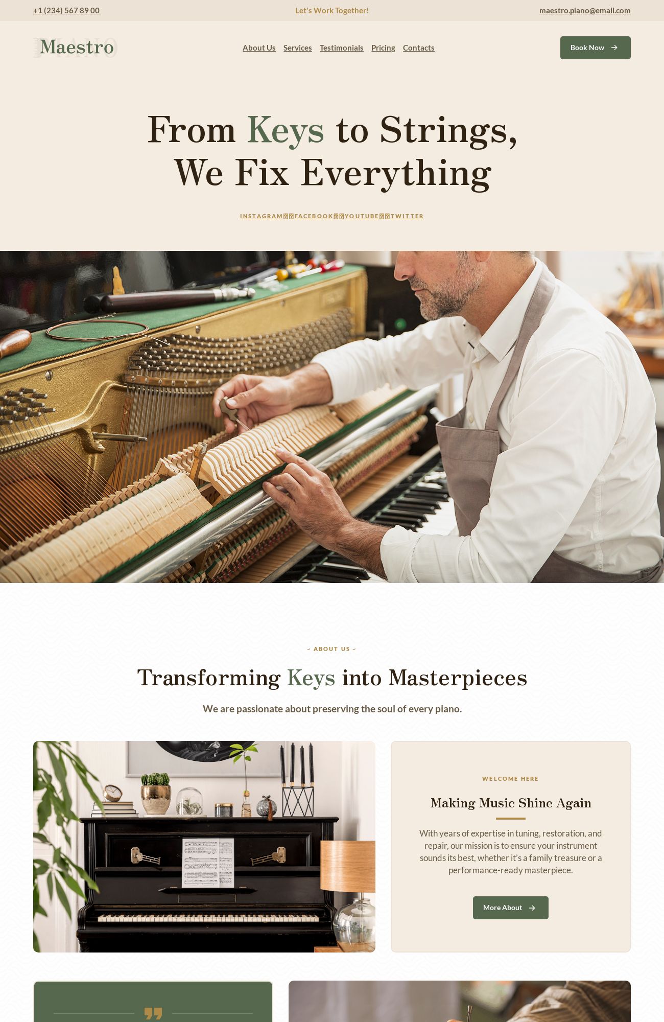 Piano Service template