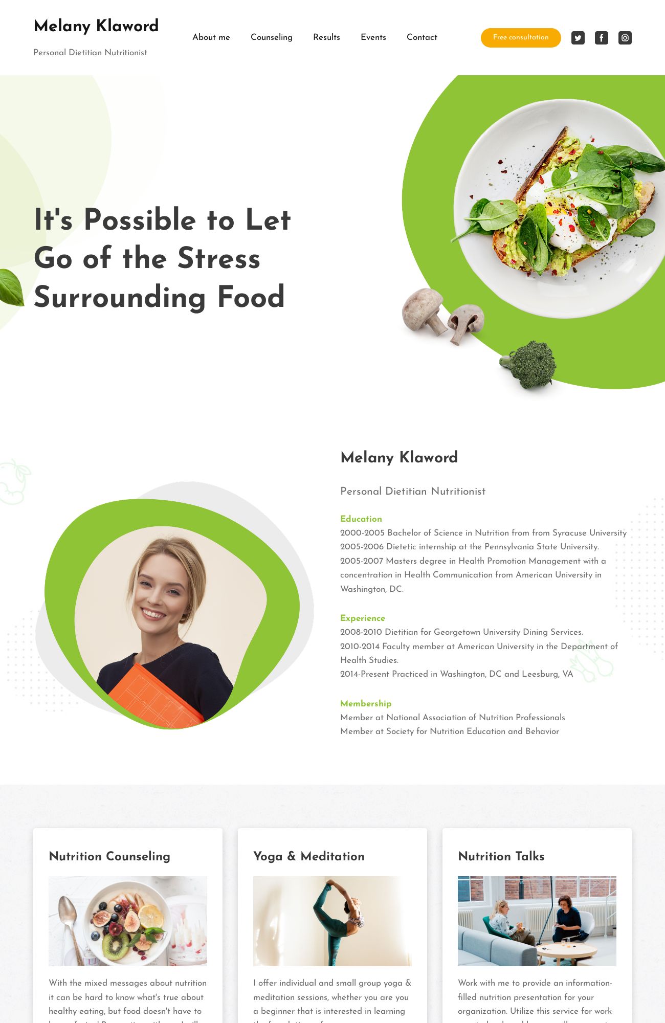 Nutritionist template