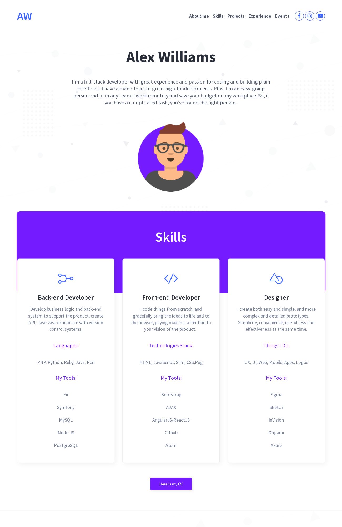 Developer CV template