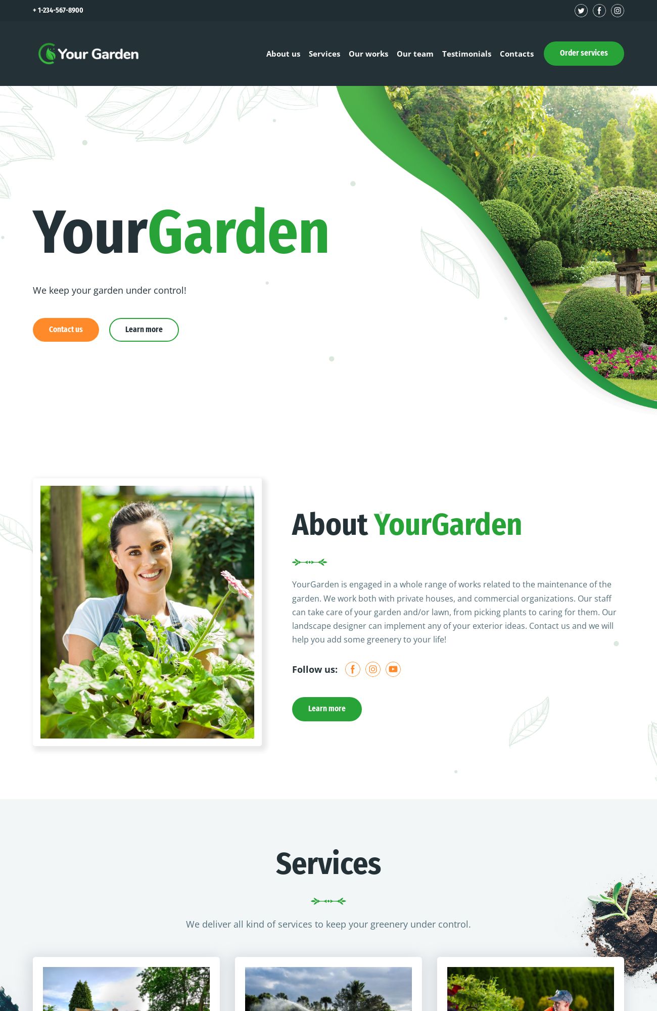 Gardening Service template