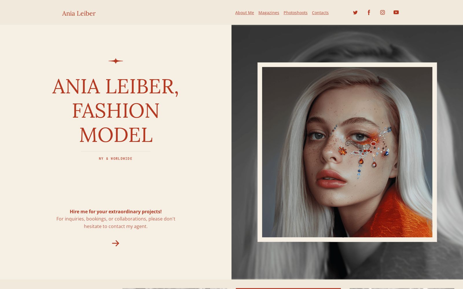 Model Portfolio Website Design Free Template By Weblium