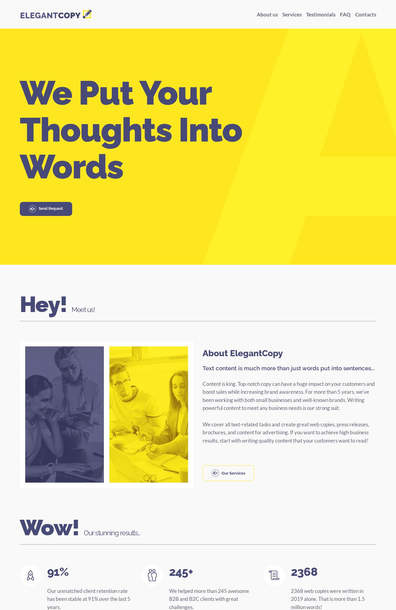 Copywriting Agency template