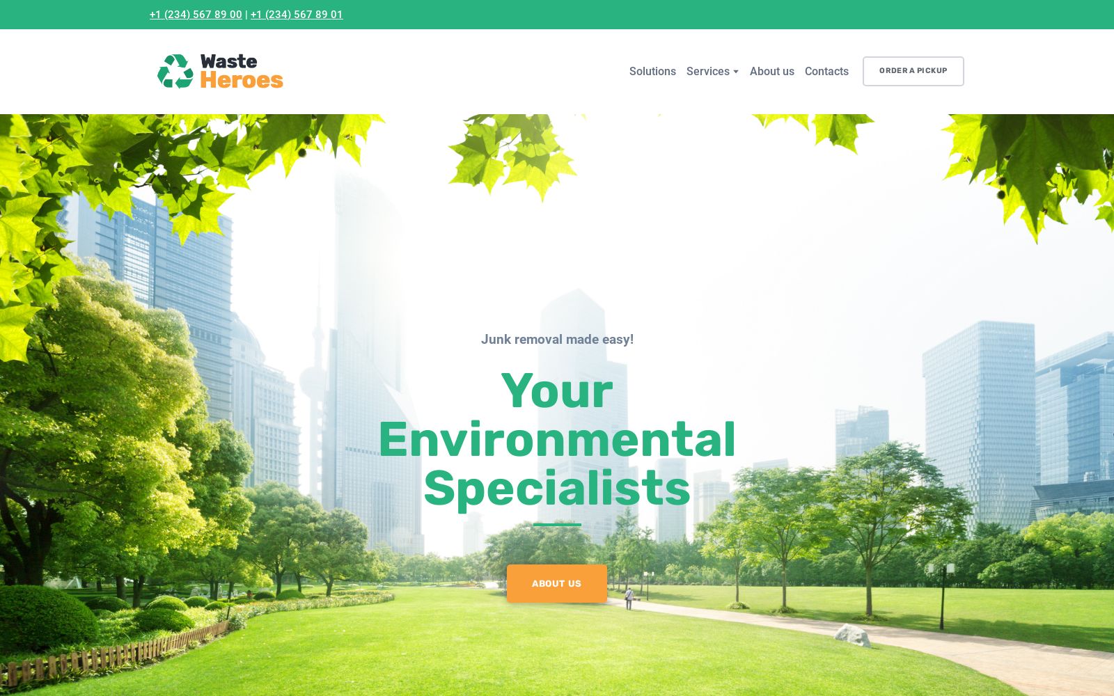 2 Free Waste Website Templates Weblium