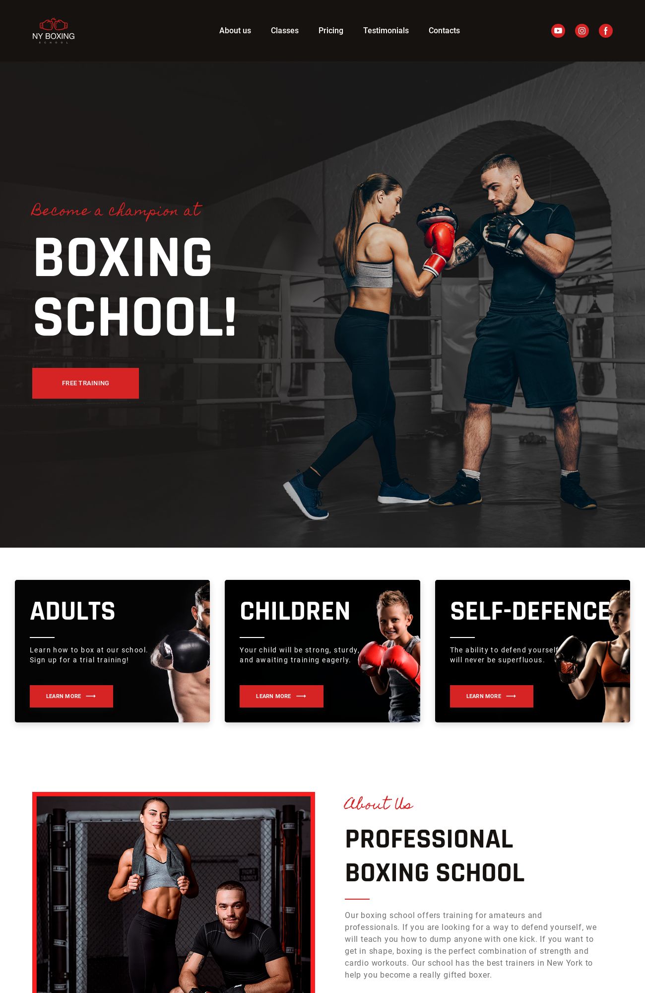 Boxing Club template