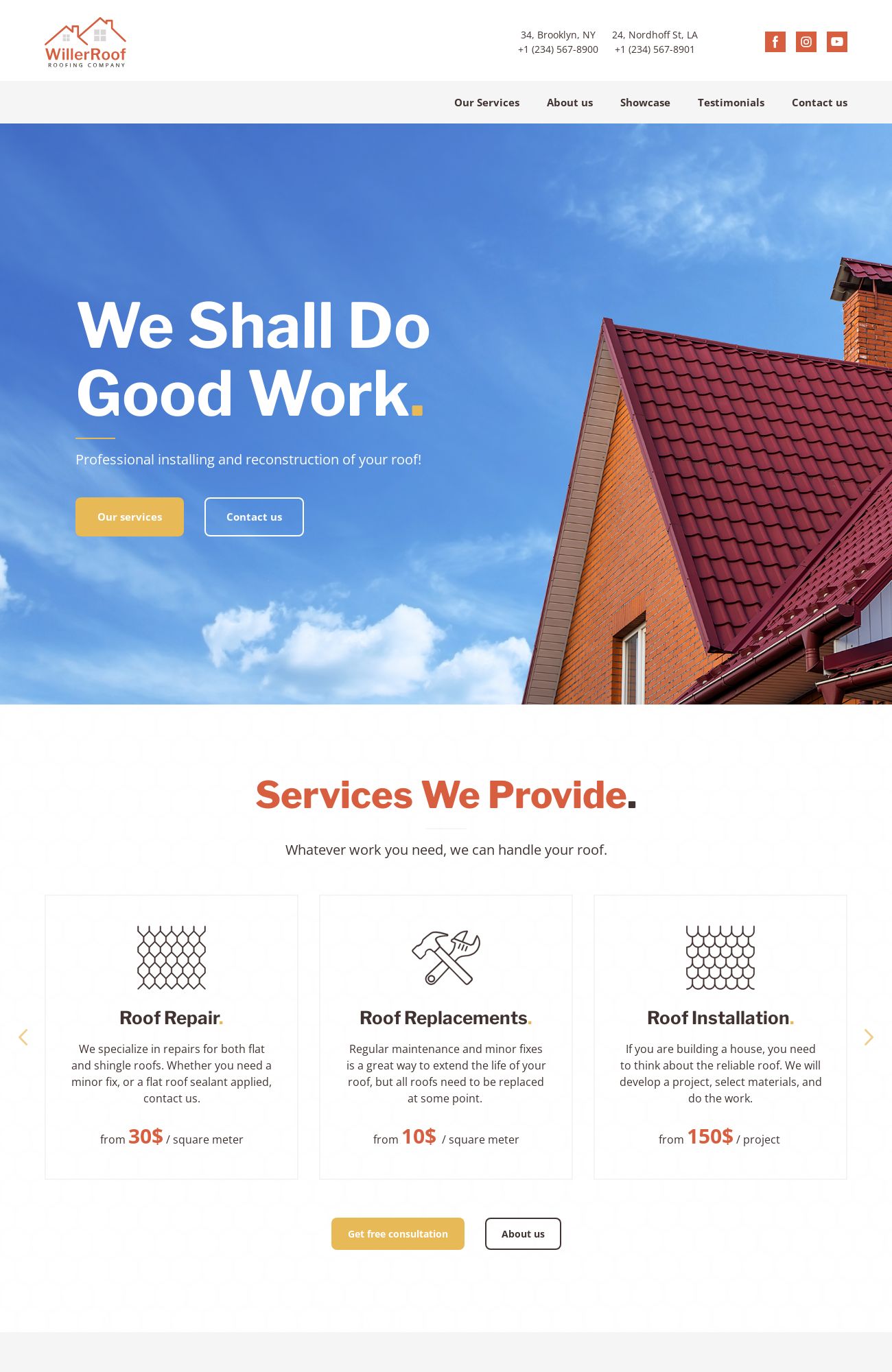 Roofing Company template