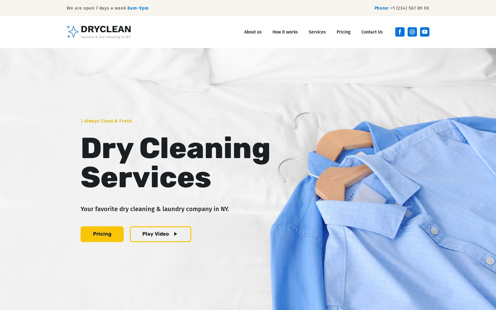 4 Free Washing Website Templates Weblium
