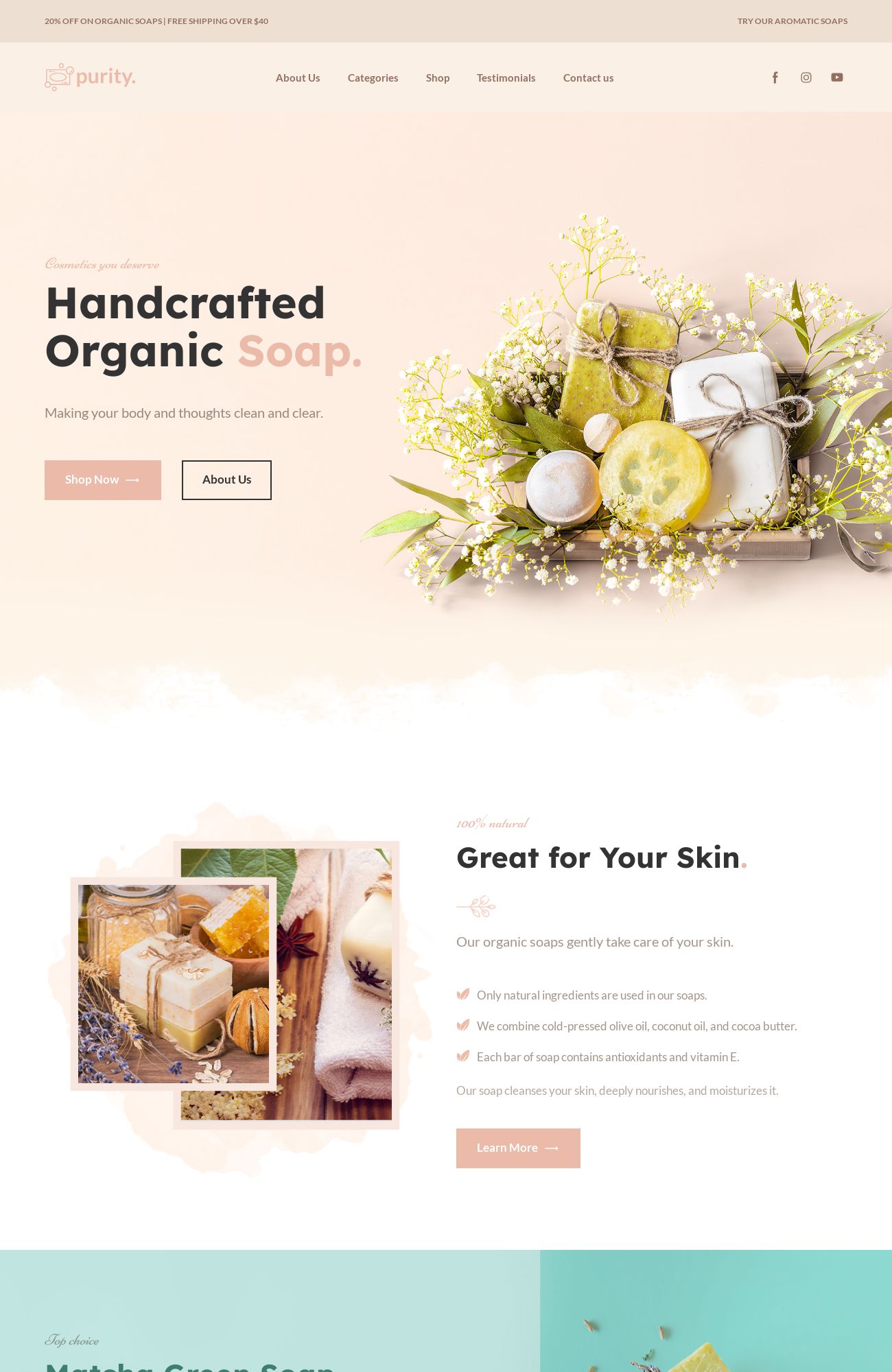 plantilla web de Tienda de jabón artesanal