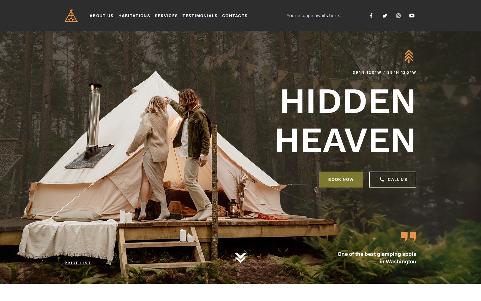 Glamping Website Design Free Template By Weblium