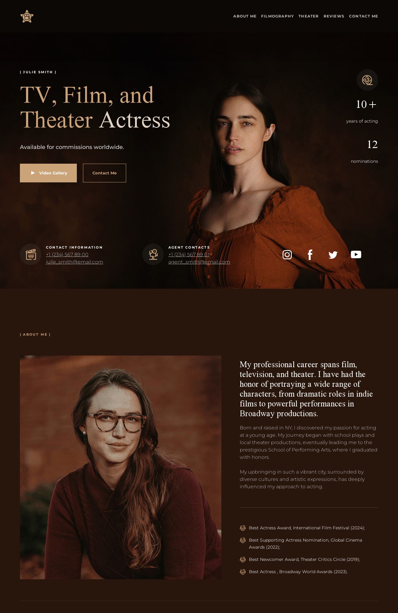 Actor Portfolio template