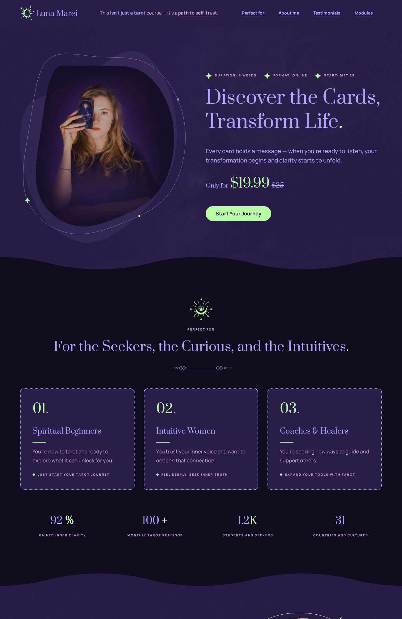 Treinador de Tarot modelo