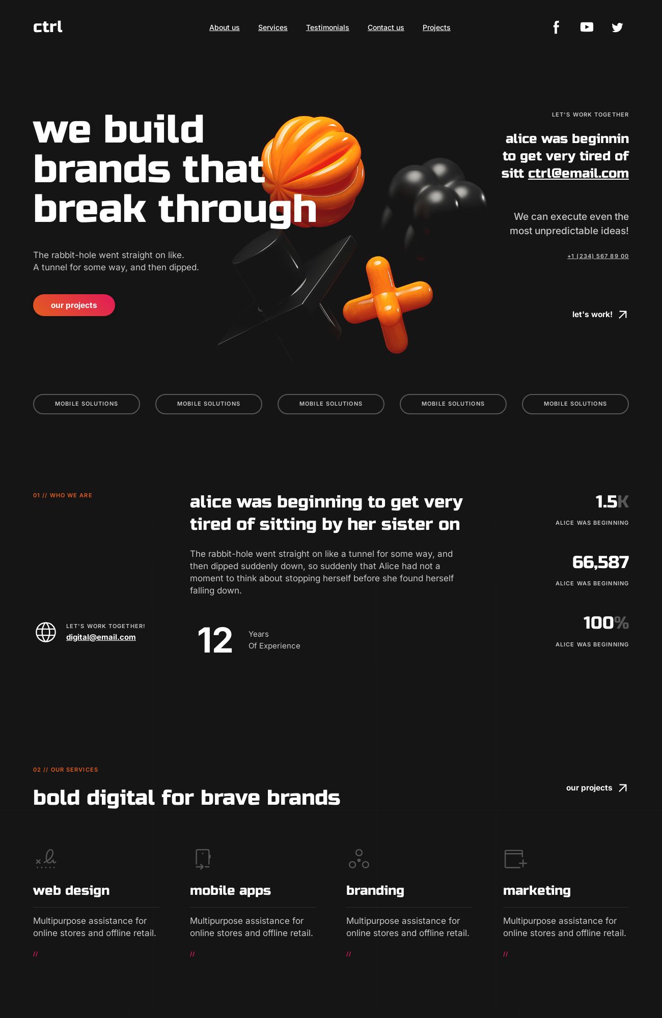 Estúdio criativo modelo